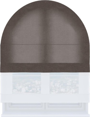 Римская штора «Кортин» день-ночь для арочного проёма, ткань вельвет коричневый