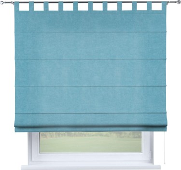 Римская штора на петлях «Кортин», ткань вельвет ментоловый