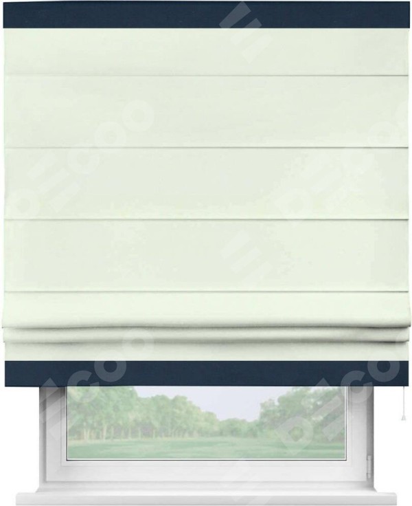 Римская штора «Кортин» с кантом Горизонт, для проема, ткань вельвет кремовый