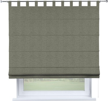 Римская штора на петлях «Кортин», ткань лён димаут, стальной