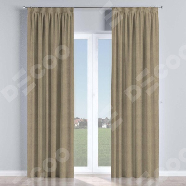 Комплект штор на тесьме «Карандаш», твид блэкаут кофе