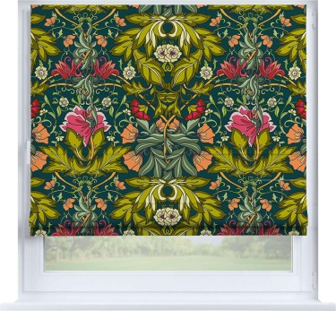 Римская штора «Кортин» на створку «Цветок морриса»