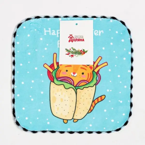 Салфетка для уборки Winter purrito, 20х20 см, п/э
