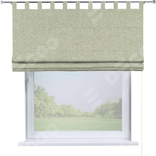 Римская штора на петлях «Кортин», ткань лён блэкаут, серо-бежевый