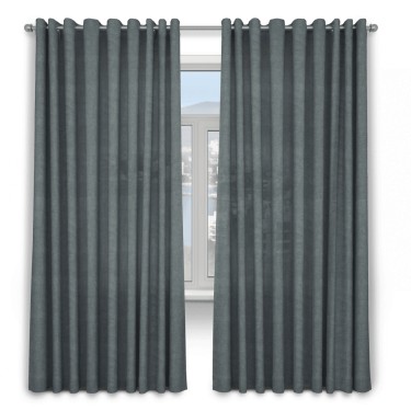 Шторы на люверсах вельвет серый