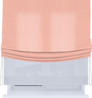 Римская штора «Кортин», день-ночь с мягкими складками, лён розовый