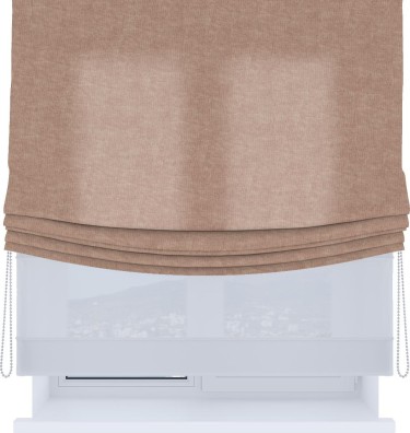 Римская штора «Кортин», канвас розовая пудра, день-ночь с мягкими складками