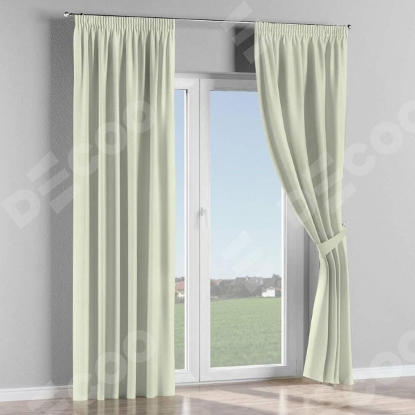 Комплект штор на тесьме «Карандаш», вельвет молочный