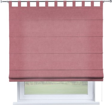 Римская штора на петлях «Кортин», ткань вельвет брусника