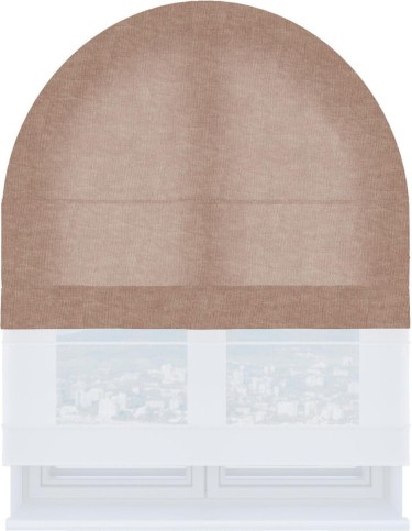 Римская штора «Кортин», канвас розовая пудра, день-ночь для арочного проёма