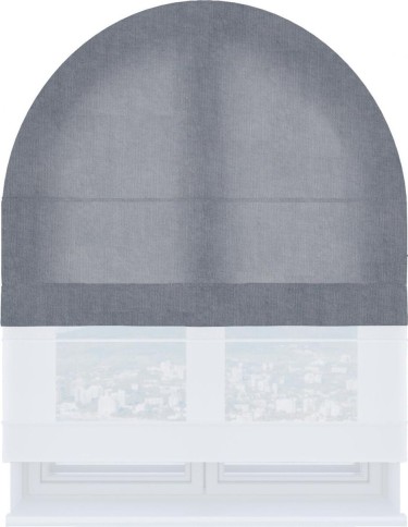 Римская штора «Кортин», канвас васильковый, день-ночь для арочного проёма