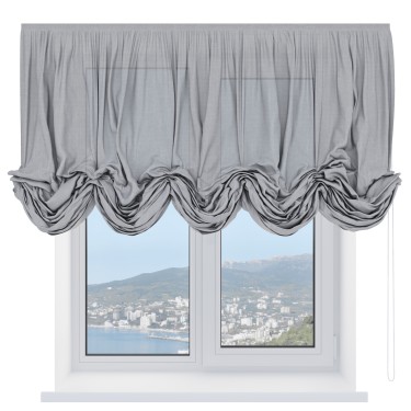 Австрийская штора «Cortin», лён серый