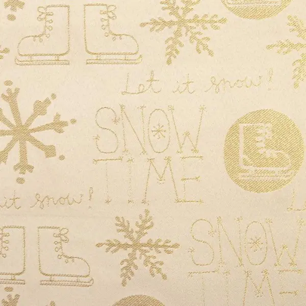 Скатерть Этель "Snow time" цв.золотой, 150*220 см, 115 ±10 гр,100% п/э