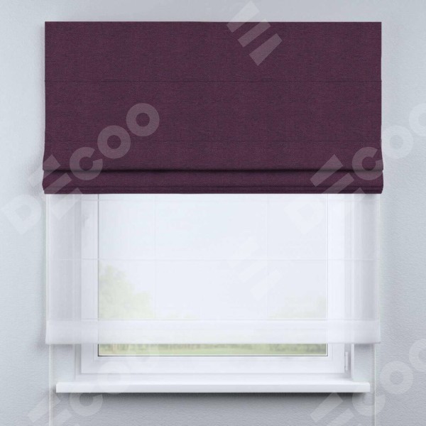 Римская штора «Кортин» день-ночь, ткань лён димаут, фиолетовый