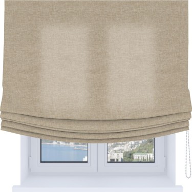 Римская штора Soft с мягкими складками, ткань лён кашемир бежевый