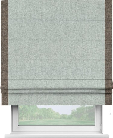 Римская штора «Кортин» с кантом Стрим Дуо, для проема, ткань рогожка димаут, серый