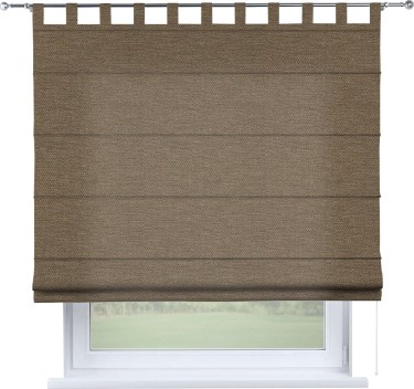Римская штора на петлях «Кортин», ткань лён светло-коричневый