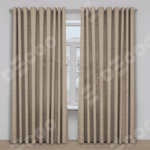 Шторы на люверсах ткань лён кашемир коричневый