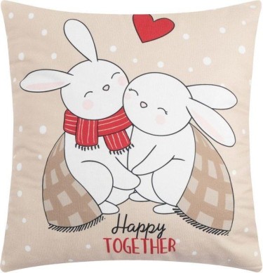 Наволочка на подушку Этель "Happy together", 40*40 см, 100 п/э, велюр