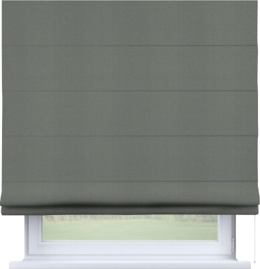 Римская штора «Кортин» для проема, ткань блэкаут однотонный, тёмно-серый