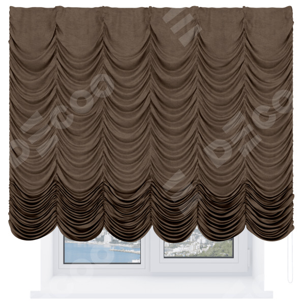 Французская штора «Кортин», софт однотонный бронзовый