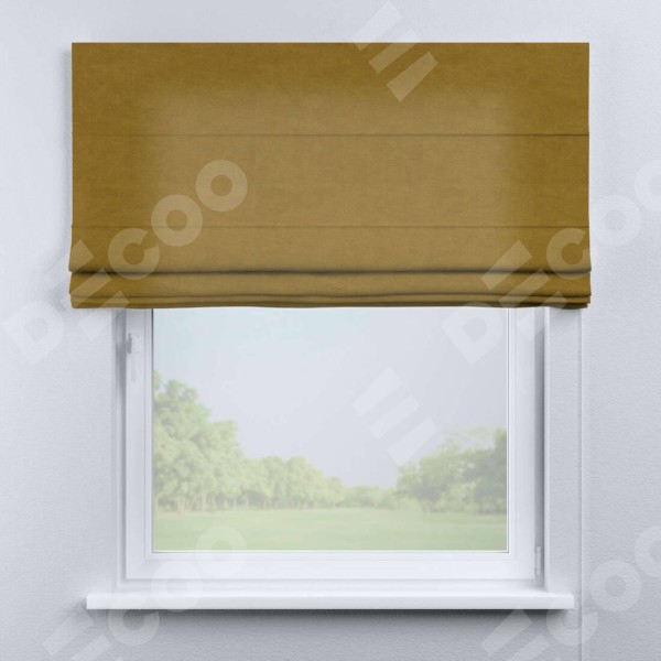 Римская штора «Кортин» для проема, ткань вельвет светло-коричневый