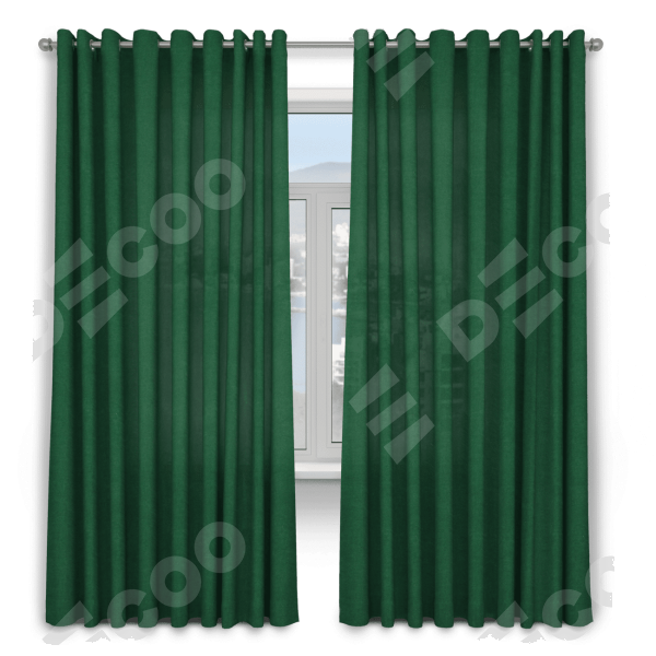 Шторы на люверсах вельвет зеленый