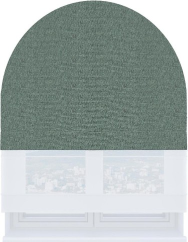 Римская штора «Кортин» день-ночь для арочного проёма, стиф димаут серо-голубой