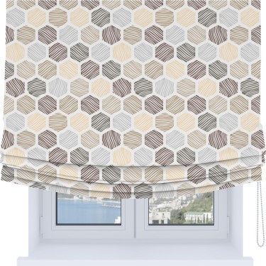 Римская штора Soft с мягкими складками, «Мозаика соты»