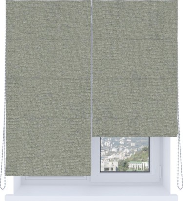 Римская штора «Кортин», лён димаут серый, система «Комфорт»