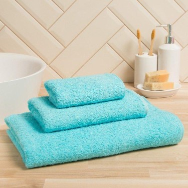 Полотенце махровое Экономь и Я 70*140 см, цв. голубой, 100% хлопок, 350 гр/м2