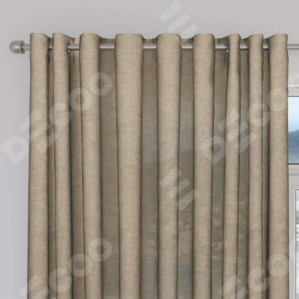 Шторы на люверсах ткань лён кашемир коричневый