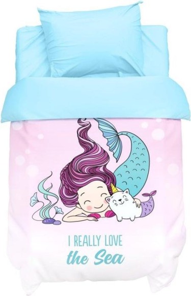 Постельное бельё детское Крошка Я "Really mermaid", 112х147 см, 60х120+20 см, 40х60 см, 100% хлопок