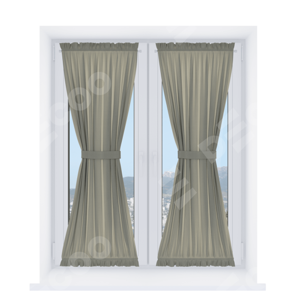 Штора песочные часы «Кортин», ткань блэкаут однотонный серо-зелёный