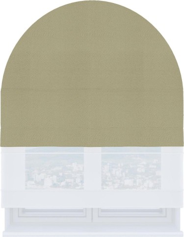 Римская штора «Кортин» день-ночь для арочного проёма, ткань блэкаут однотонный милано капучино