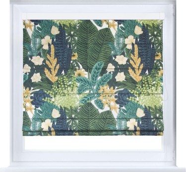 Римская штора «Кортин» кассетная, ткань «Джунгли»