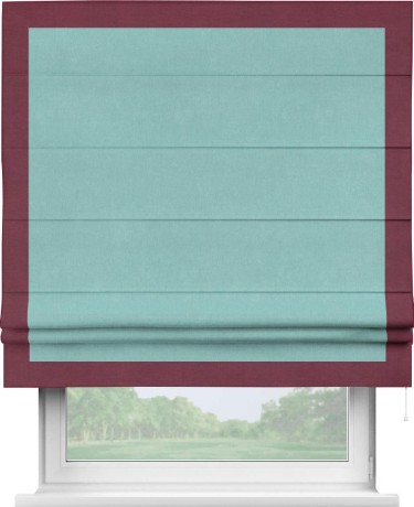 Римская штора «Кортин» с кантом Чесс, для проема, ткань вельвет тиффани