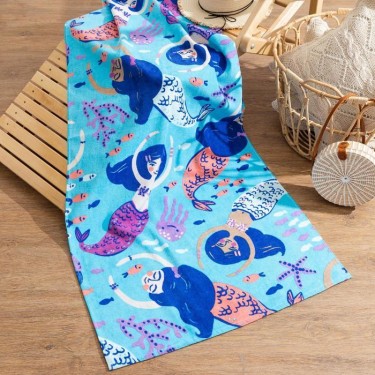 Полотенце &quot;Русалки&quot; 70*140 см, велюр/махра 350гр/м2, 100% хлопок