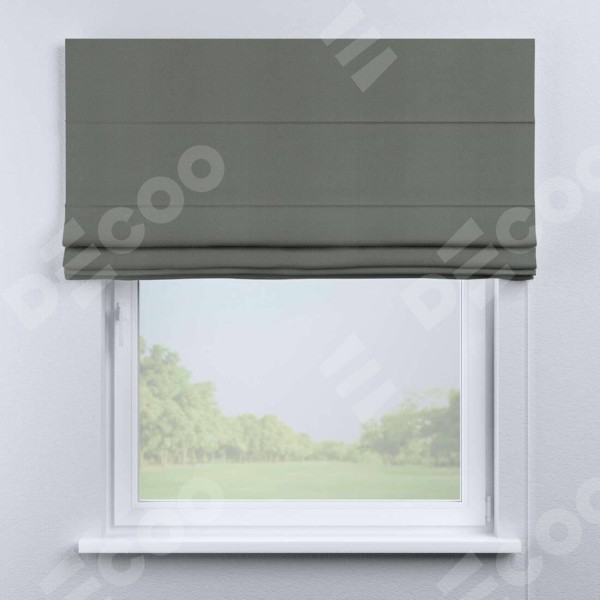 Римская штора «Кортин» для проема, ткань блэкаут однотонный, тёмно-серый