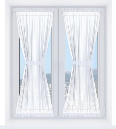 Штора песочные часы «Кортин» однотонная белоснежная