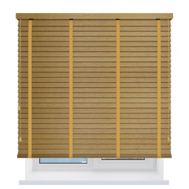 Деревянные жалюзи с тесьмой 50 мм. натуральный