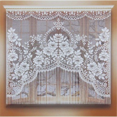 Тюль кухонная без шторной ленты, 169х162 см, белый, 100% п/э