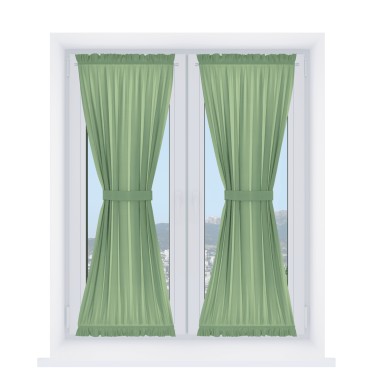 Штора песочные часы «Кортин», ткань блэкаут однотонный оливковый