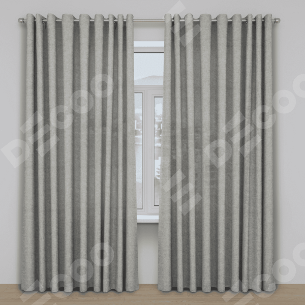 Шторы на люверсах ткань лён кашемир серый