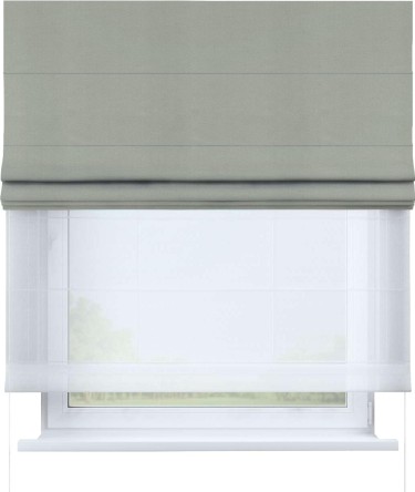 Римская штора «Кортин» день-ночь, ткань вельвет светло-серый