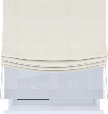 Римская штора «Кортин», день-ночь с мягкими складками, блэкаут с блеском светло-серый