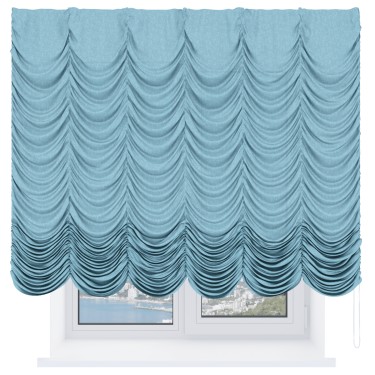Французская штора «Кортин», лён кашемир голубой