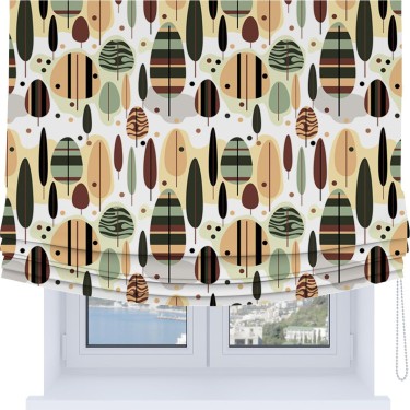 Римская штора Soft с мягкими складками, «Деревья в полоску»