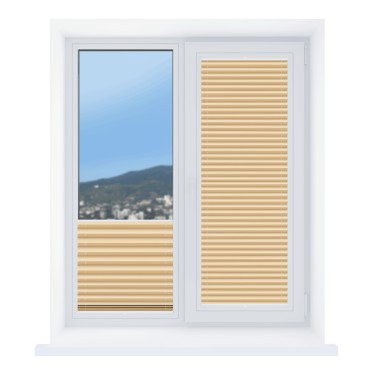 Штора плиссе Луна ВО бежевый, высота от 50 до 220 см