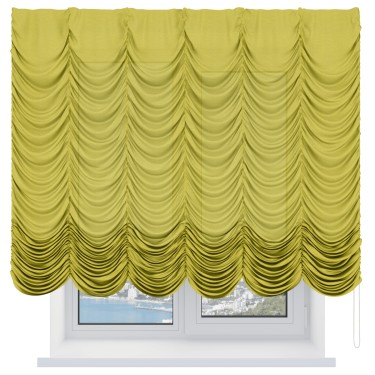 Французская штора «Кортин», лён салатовый